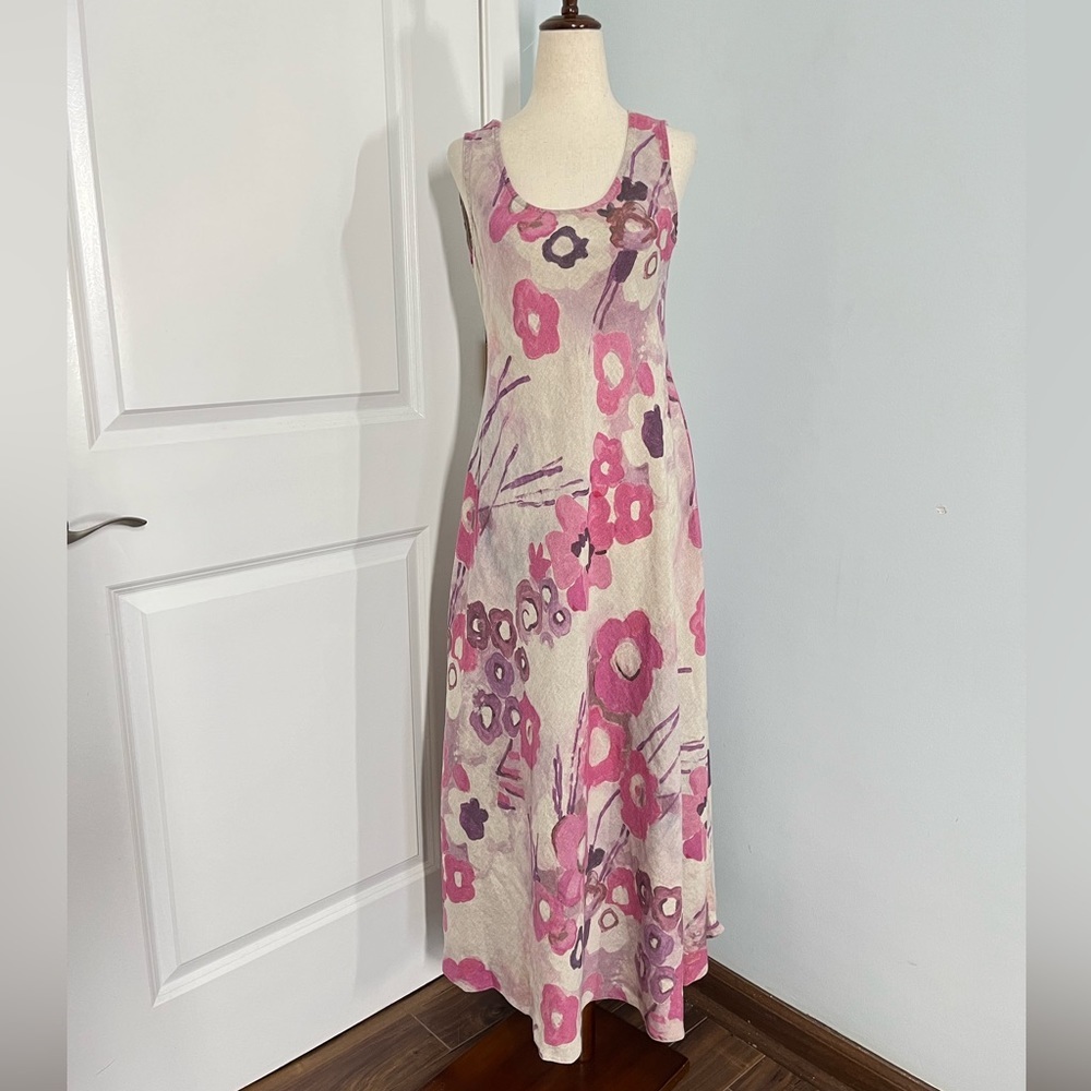 Eco Leinen A line maxi dress size XS - Picture 7 of 12
